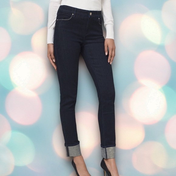 White House Black Market Denim - White House Black Market Women’s Slim Shimmer Crop Ankle Jeans Size 2